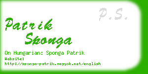 patrik sponga business card